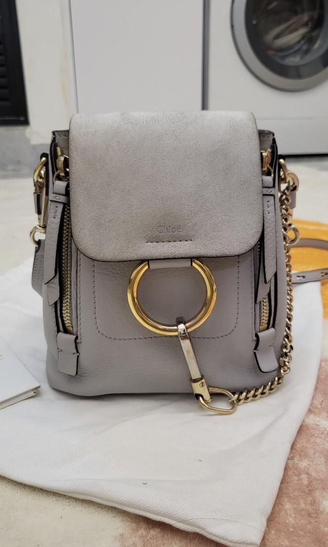 chloe faye backpack small light blue