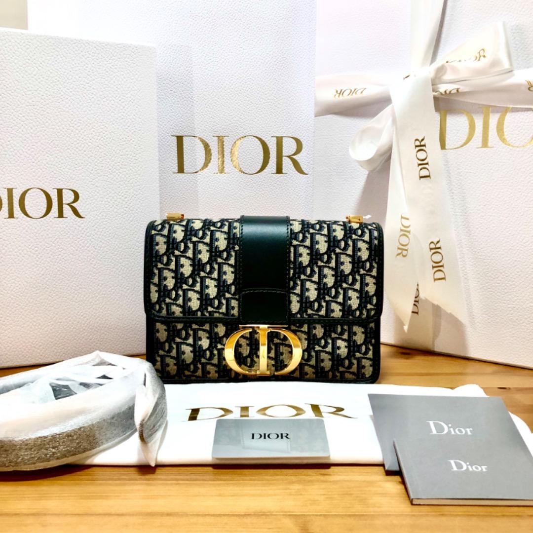 Dior 30 Montaigne Box Bag Blue Oblique Jacquard Bag, Luxury, Bags & Wallets  on Carousell