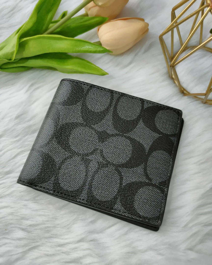COACH Id Id Billfold Wallet In Signature Canvas, Luxury, Bags & Wallets