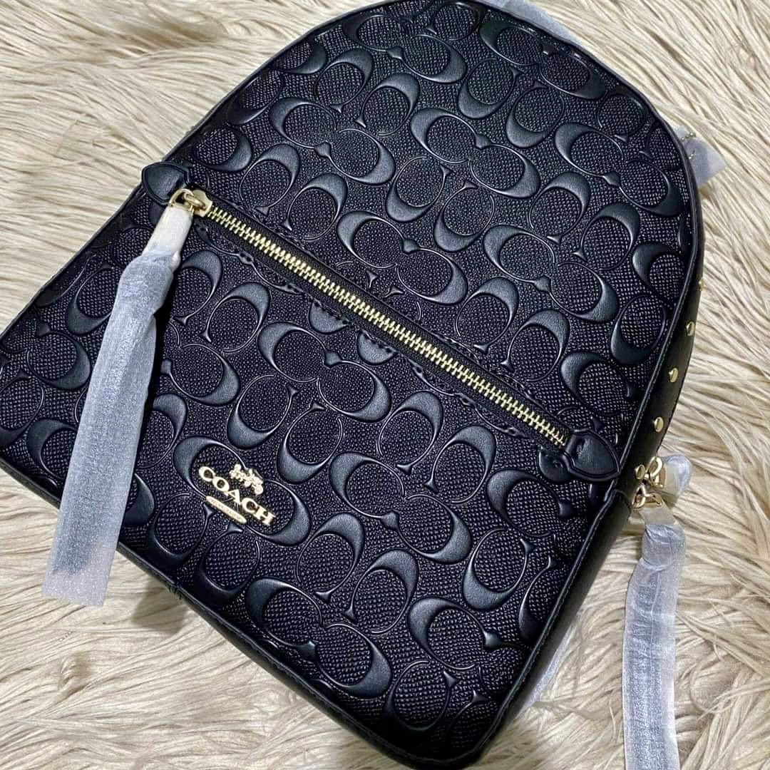 Coach Jordyn Backpack in Signature Leather with Rivets, Women's Fashion