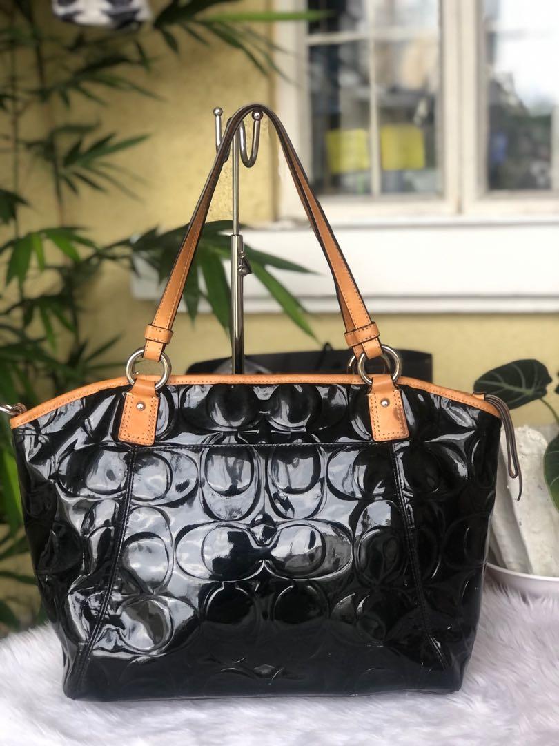 Coach black patent leather bag Clearance