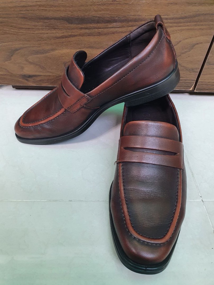 Ecco brown loafers discount
