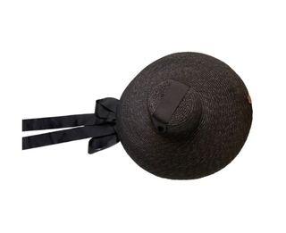 Eliurpi ‘Campana’ black straw ribbon-tie sun hat
