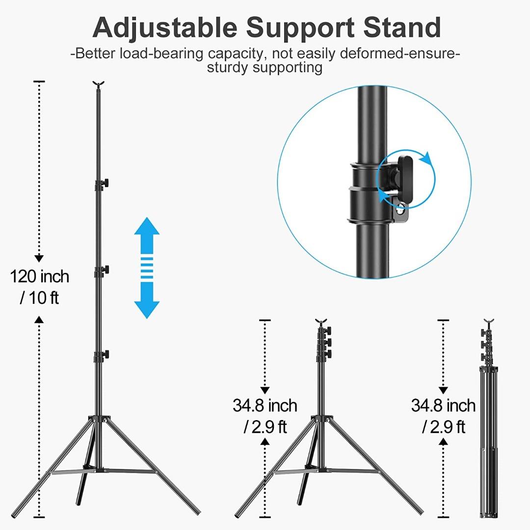 EMART 10 x 12ft (H X W) Photo Backdrop Stand Kit, Adjustable