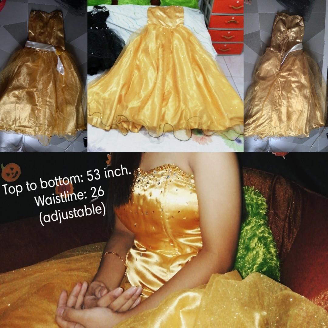 Golden Ball Gown, Black Fairy Cocktail Dress for JS Prom, Debut