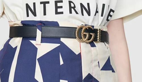 Gucci Leather belt with torchon Double G buckle