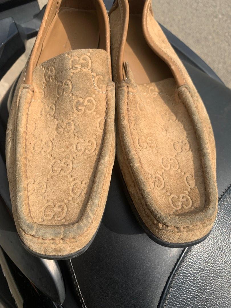 Gucci Loafers Guccissima Monogram Driving Shoes, Women's Fashion