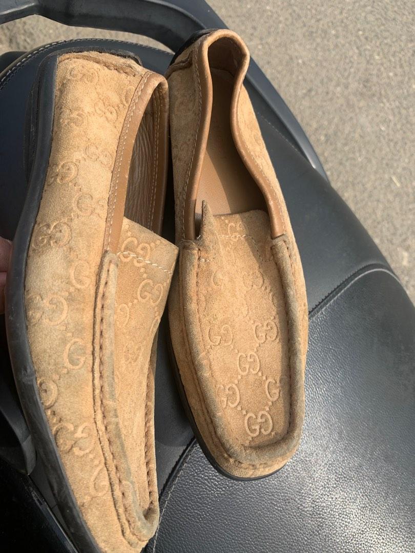 Gucci Loafers Guccissima Monogram Driving Shoes, Women's Fashion