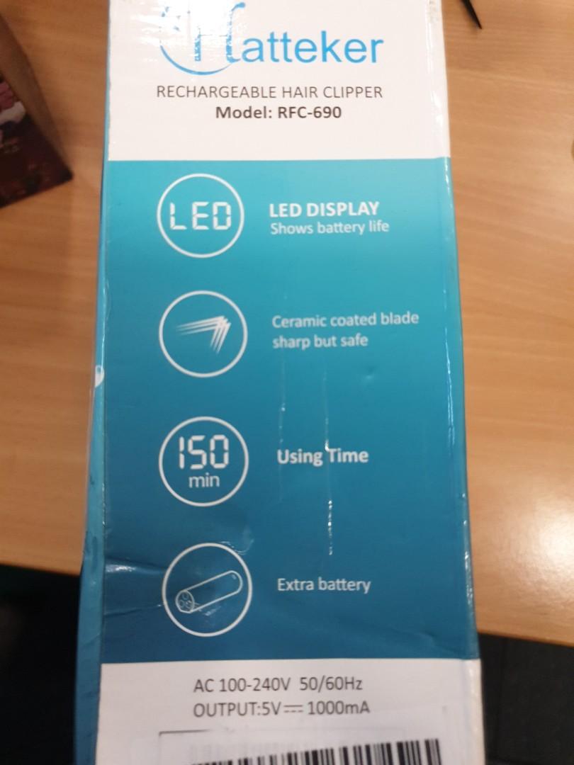 Hatteker Rechargeable Hair clipper 3 in 1 lock in length settings