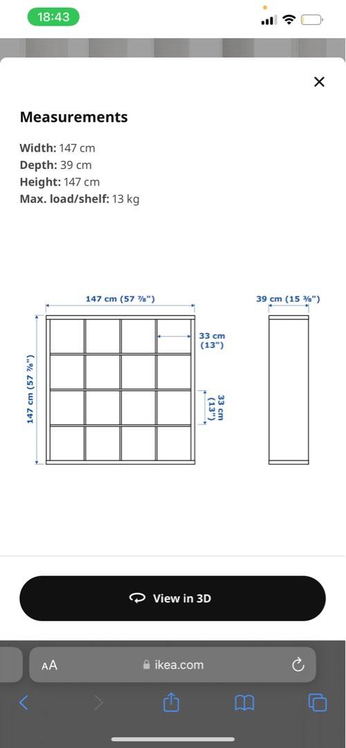 IKEA Kallax Shelf Unit 4x4 Dimensions Drawings, 47 OFF