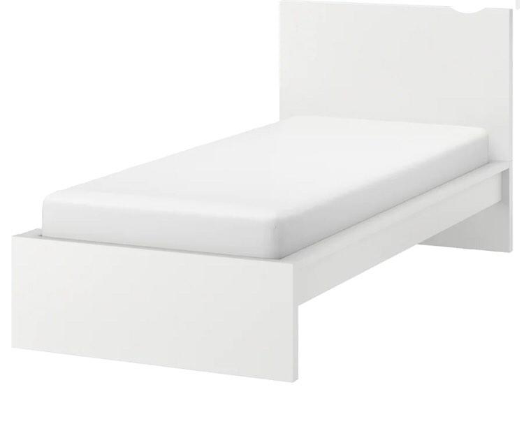 Ikea MALM single bed frame 90x200 with Luroy base, Furniture & Home
