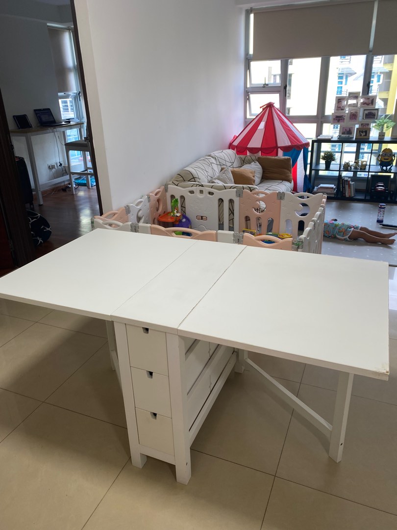 Ikea norden gateleg table with terje folding chairs hotsell