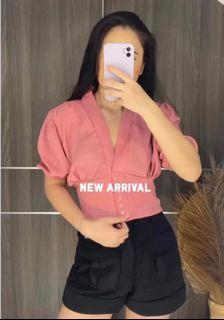 Kimono crop top pink