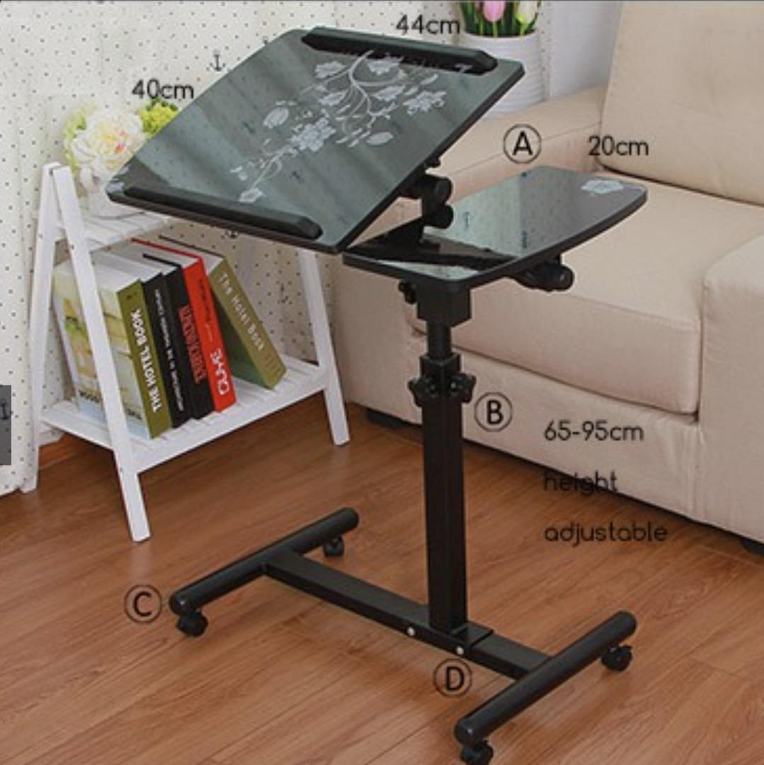 Laptop Table with Wheels - Height Adjustable with Tilt and Rotation ...