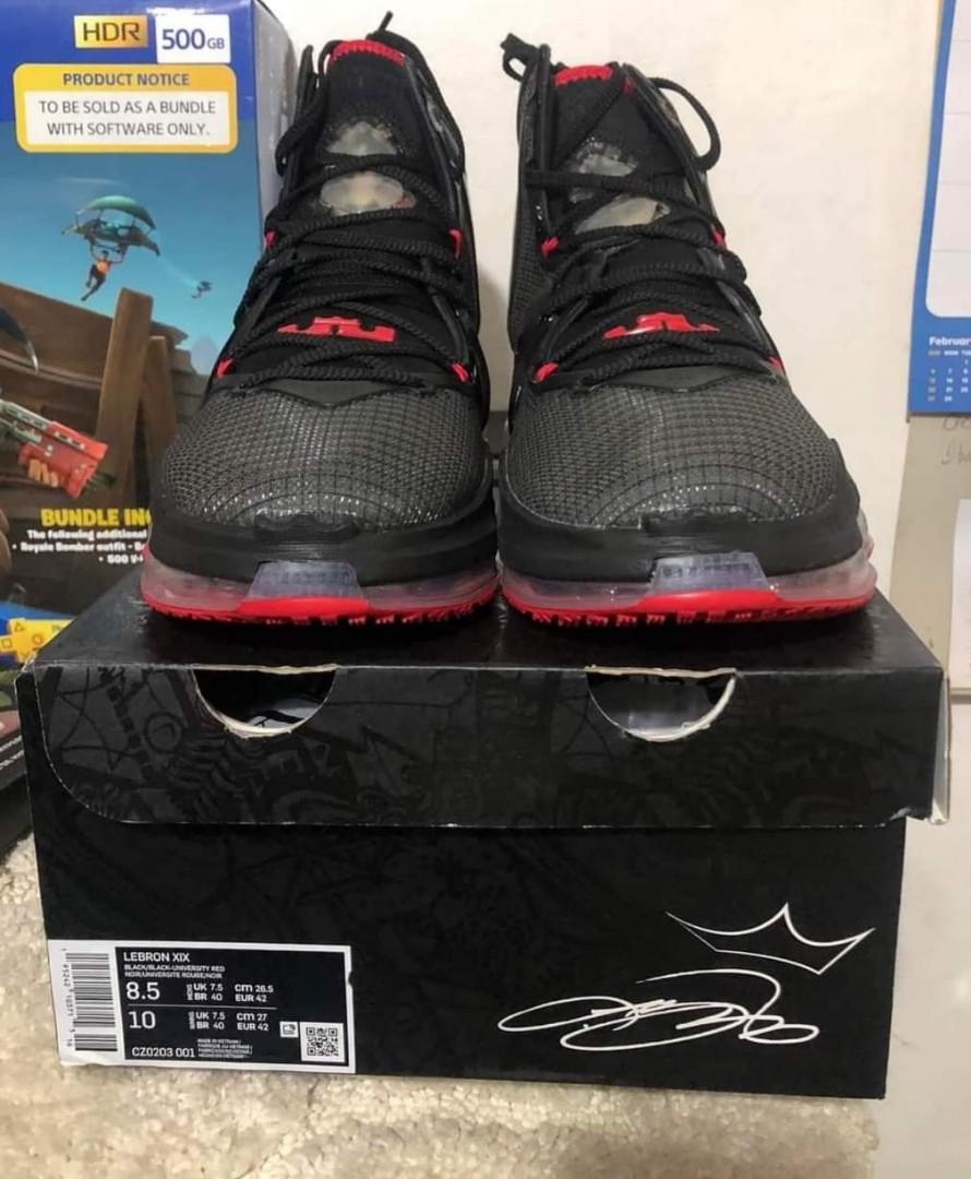 LEBRON 19 FOR MEN (Category: Sneakers) located in Manila. Submitted by aandakicksandapparelsofficial (Listing ID 1184429804, Image 3). Description: Actual Pic Posted, Available Sizes in US are 8.5 and 9.5. 💯ORIGINAL AND LEGIT 💯 FREE SHIPPING Inside Metro Manila we deliver Same day Delivery Via lalamove. J&T, JRS AND LBC If Outside Metro Manila. Sf depends on your location and Shipping Item (ex: Additional Bubblewrap & Courier Box). A&A Kicks is