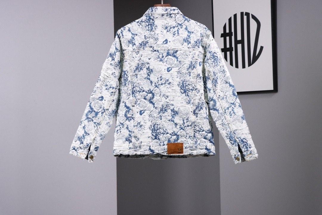 Louis Vuitton Denim jacket with floral print, Women's Fashion