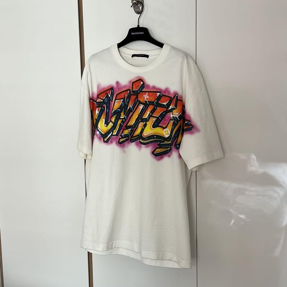LOUIS VUITTON 3D GRAFFITI EMBROIDERED TEE, Men's Fashion, Tops & Sets,  Tshirts & Polo Shirts on Carousell