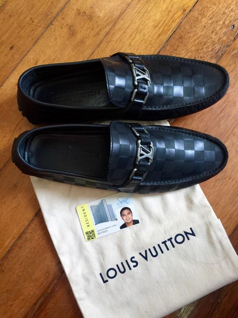 $700 LOUIS VUITTON Black DAMIER HOCKENHEIM LOAFER Mens Sz 8.5 italy / 9.5 us