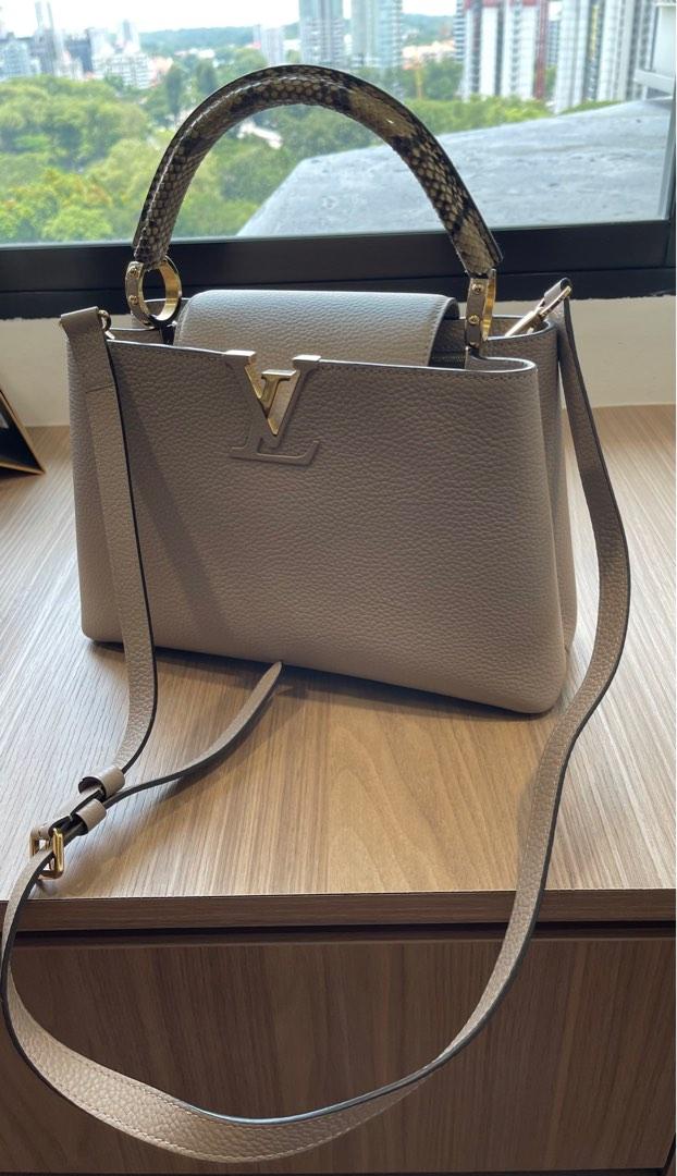 LV capucines PM Taupe Galet Bag, Luxury, Bags & Wallets on Carousell