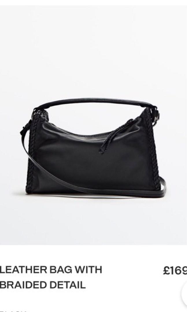 Massimo dutti black new arrivals leather bag