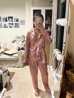 Mauve Pink Satin Pajamas