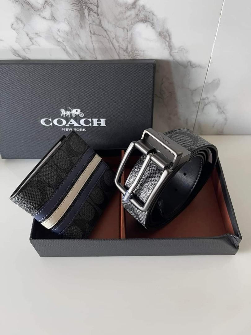 mens designer belt and wallet set