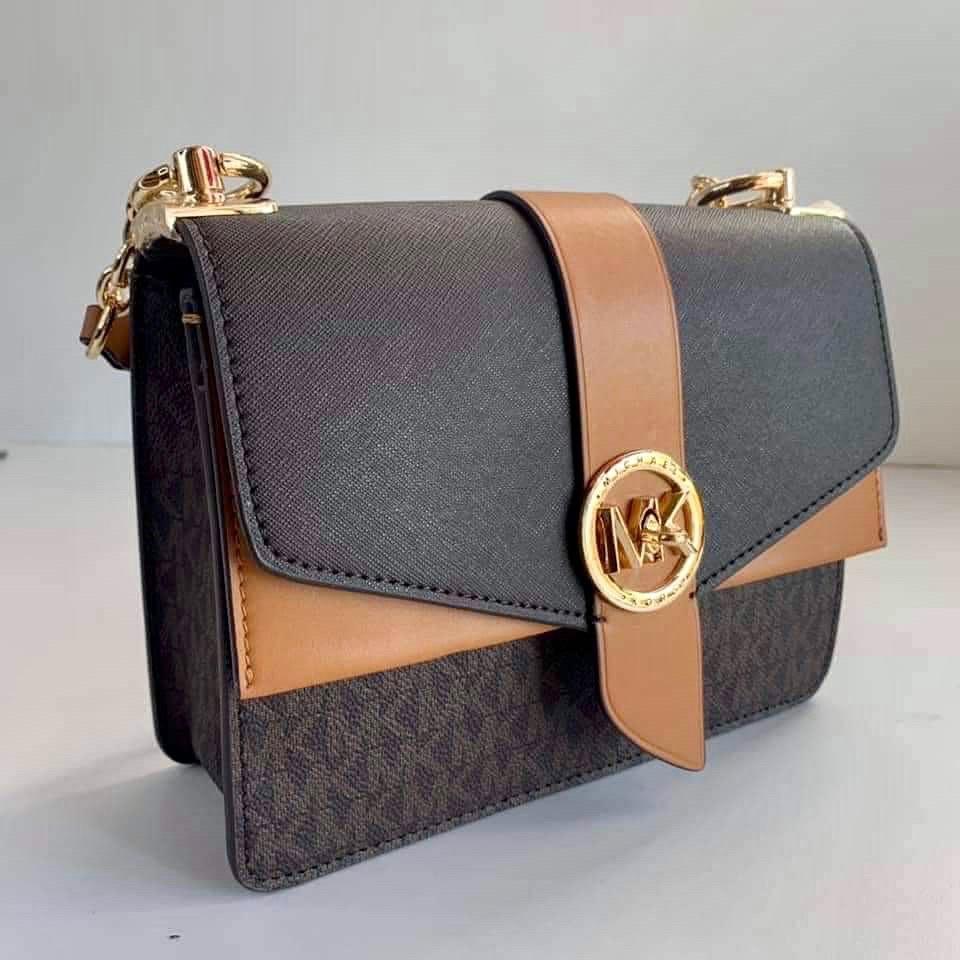 Michael Kors Greenwich Small Color-Block Logo and Saffiano Leather