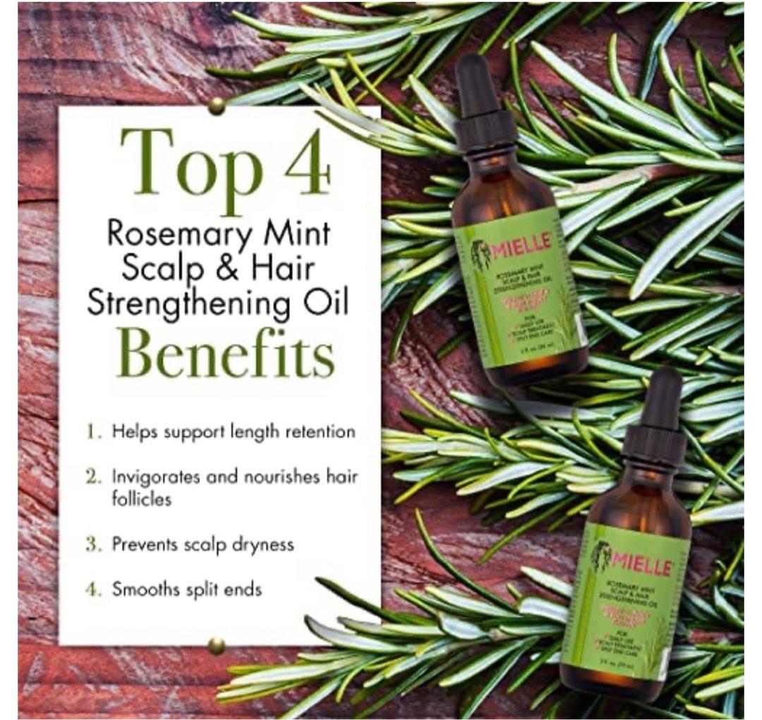 Mielle Rosemary Mint Scalp & Hair Strengthening Oil, Beauty & Personal