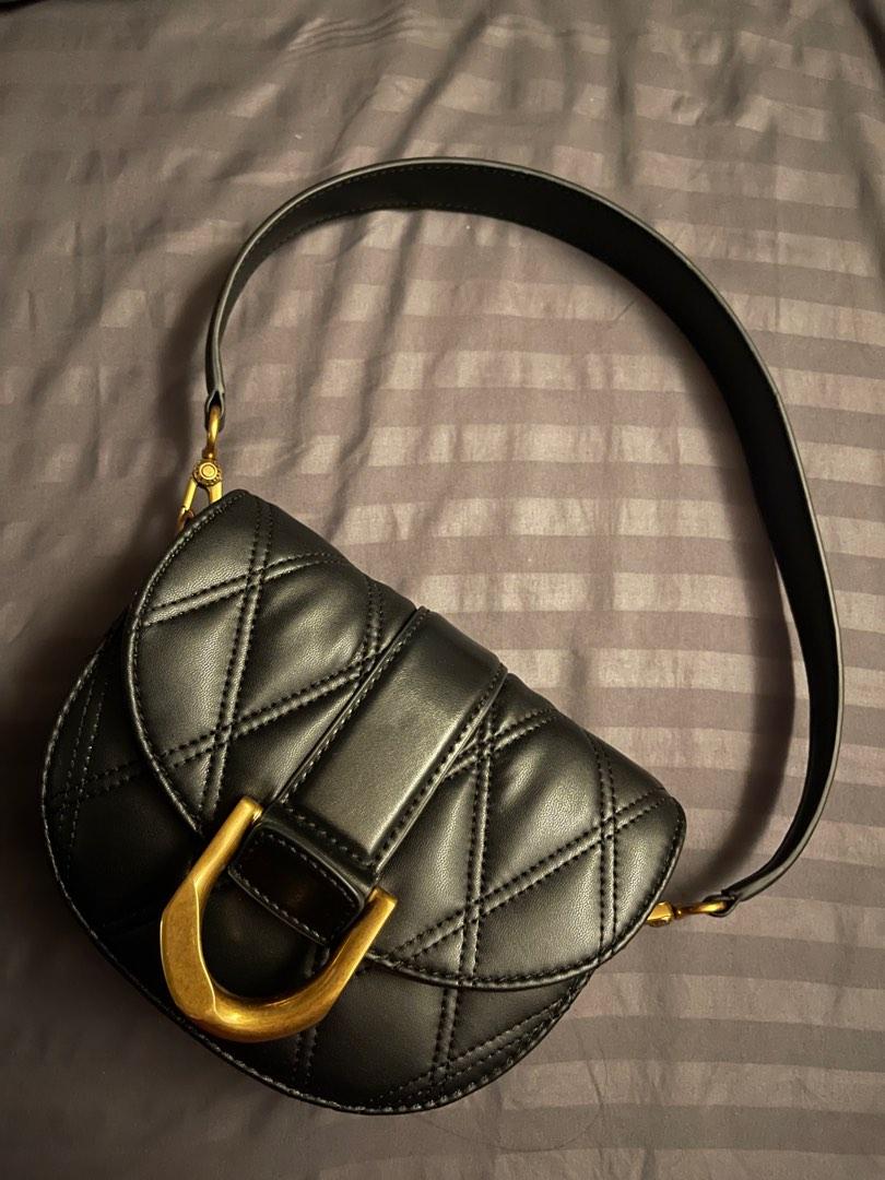 Mini Gabine Quilted Saddle Bag Black Charles and Keith, Women's