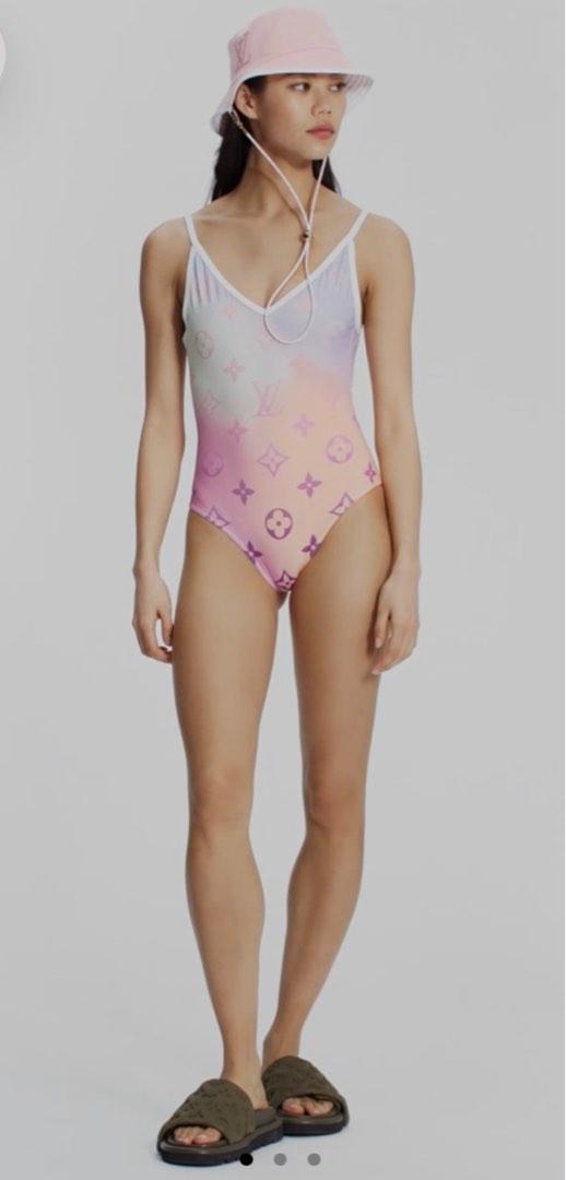 LV Monogram Gradient Cut out One Piece Swimwear, Women's Fashion