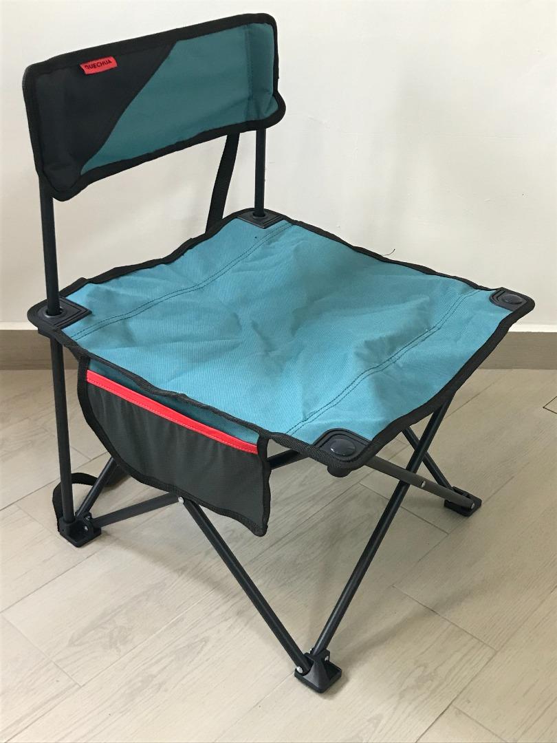 Mountain Hiking Low Folding Camping Chair Quechua MH100 Blue, Sports