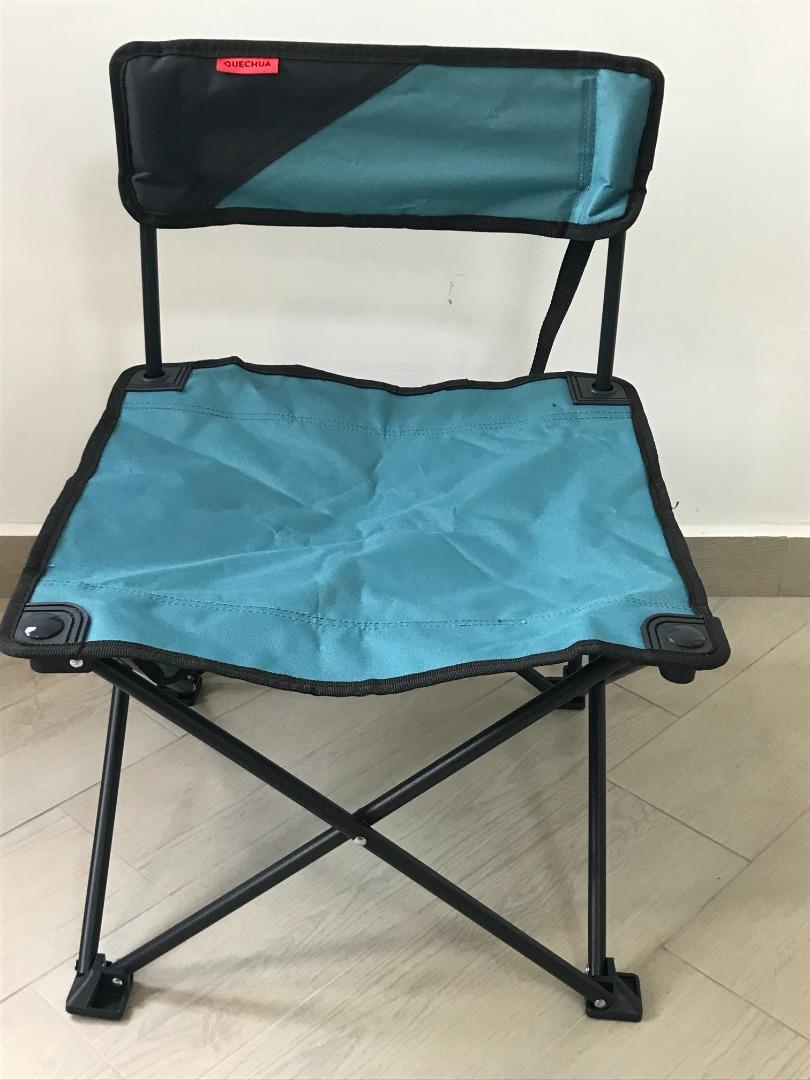 Mountain Hiking Low Folding Camping Chair Quechua MH100 Blue, Sports