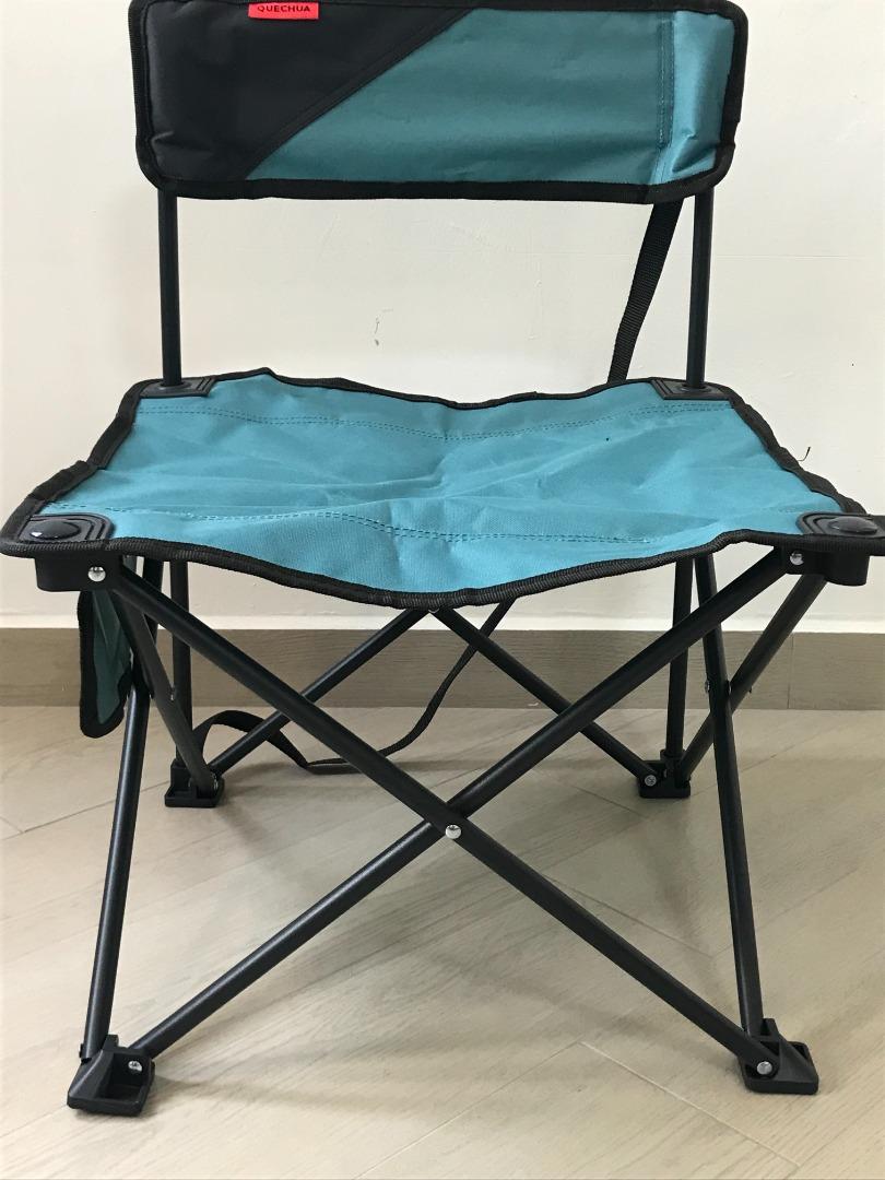 Mountain Hiking Low Folding Camping Chair Quechua MH100 Blue, Sports