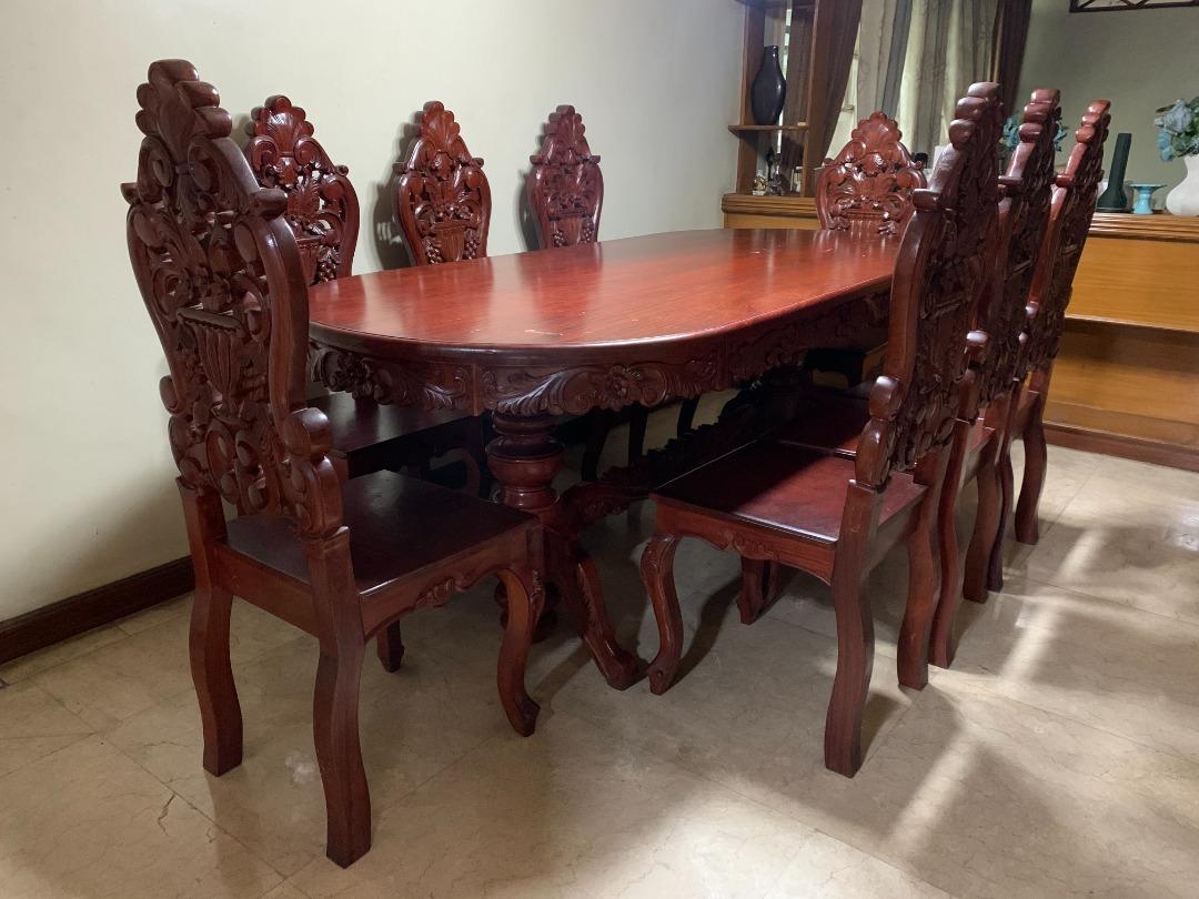 Narra DINING TABLE SET 8 SEATER, Furniture & Home Living, Furniture