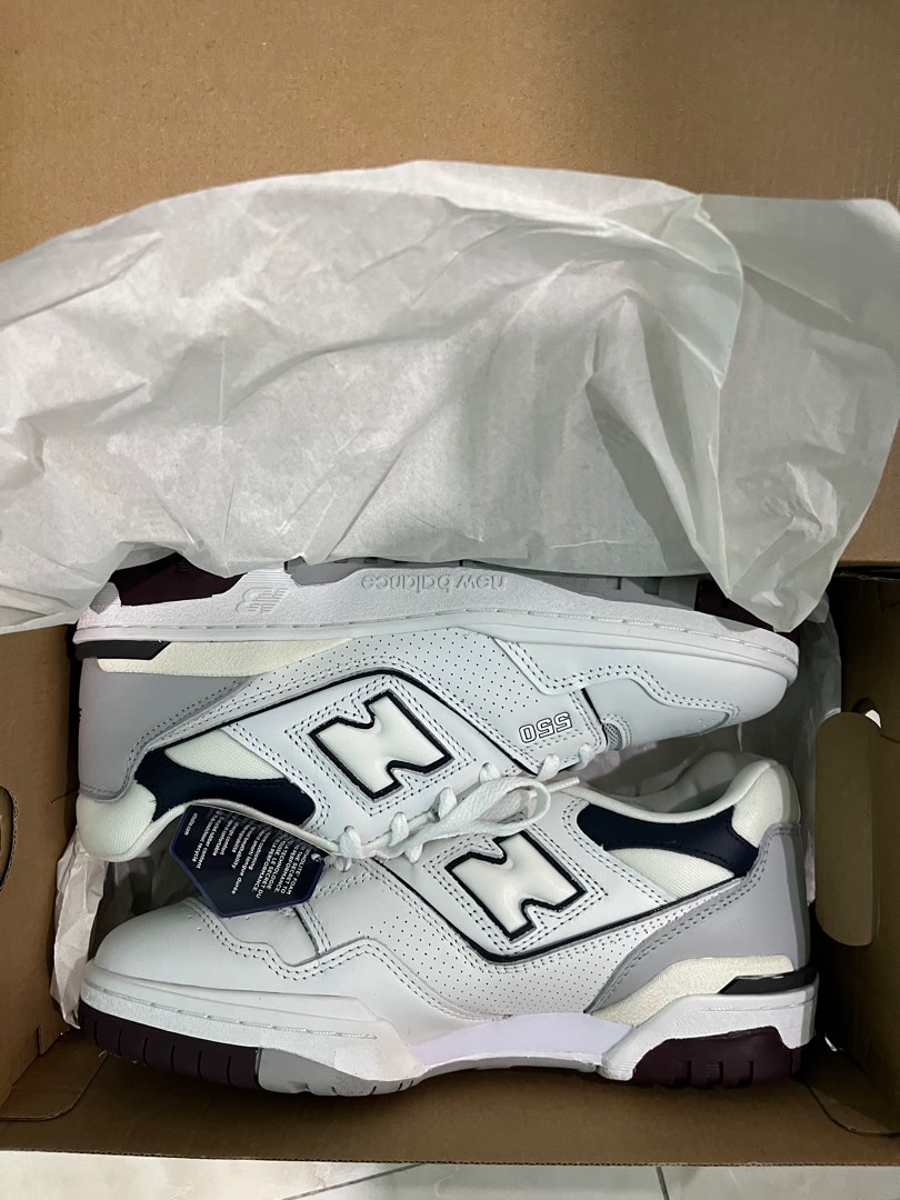 New Balance 550 white Burgundy Navy(size Men's Fashion