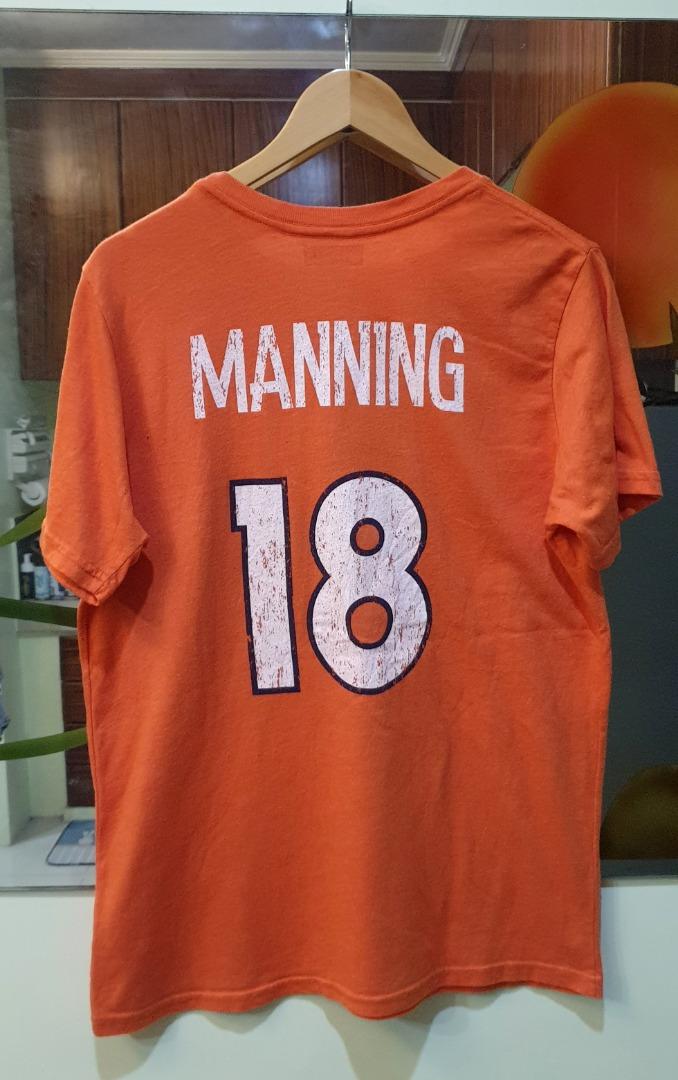 NFL Denver Broncos Manning #18 Player Orange Shirt by Team Apparel