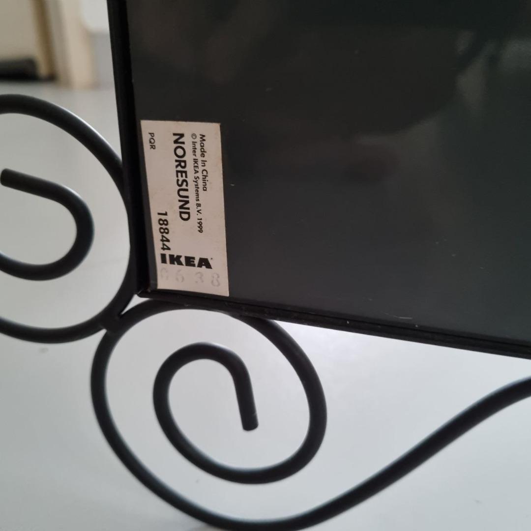 Noresund Mirror Ikea 18844 Vintage 1990s black metal swirl Wavy