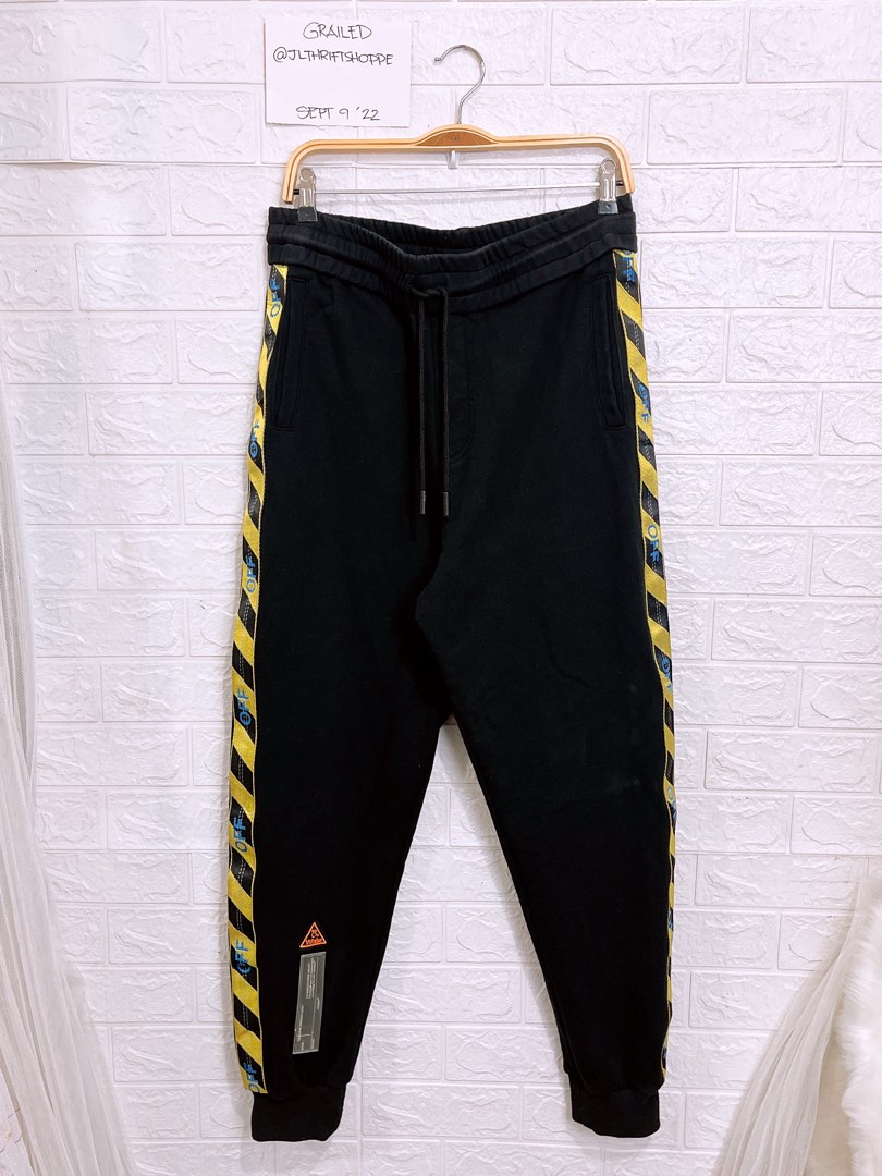 Off white tape jogger pants Men s Fashion Bottoms Joggers on