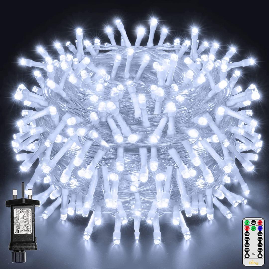 Ollny Fairy Lights, Outdoor String Lights Plug in Warm White 20m 200