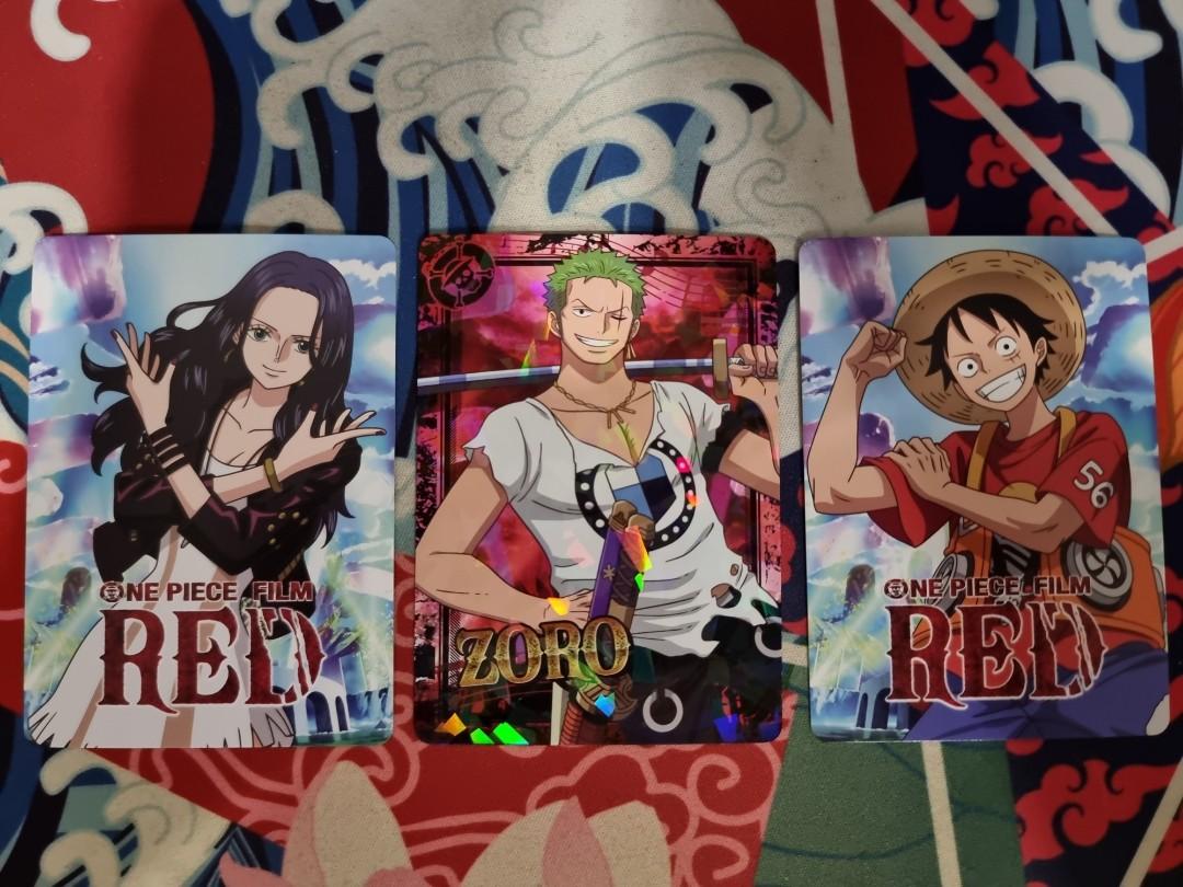One Piece Red collection card - Zoro, Luffy, Nico Robin, Hobbies & Toys,  Toys & Games on Carousell