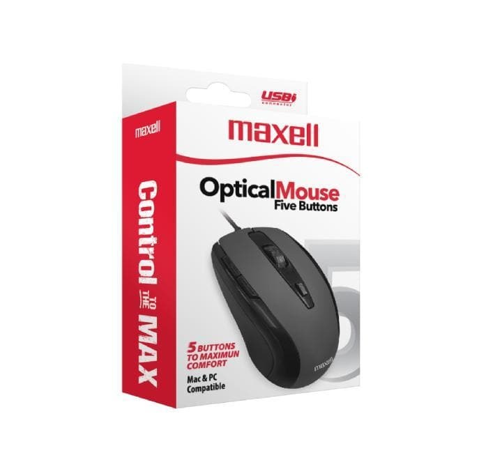 🔥[Original Maxell] Maxell Optical Mouse Five Buttons Max Comfort 1200 ...