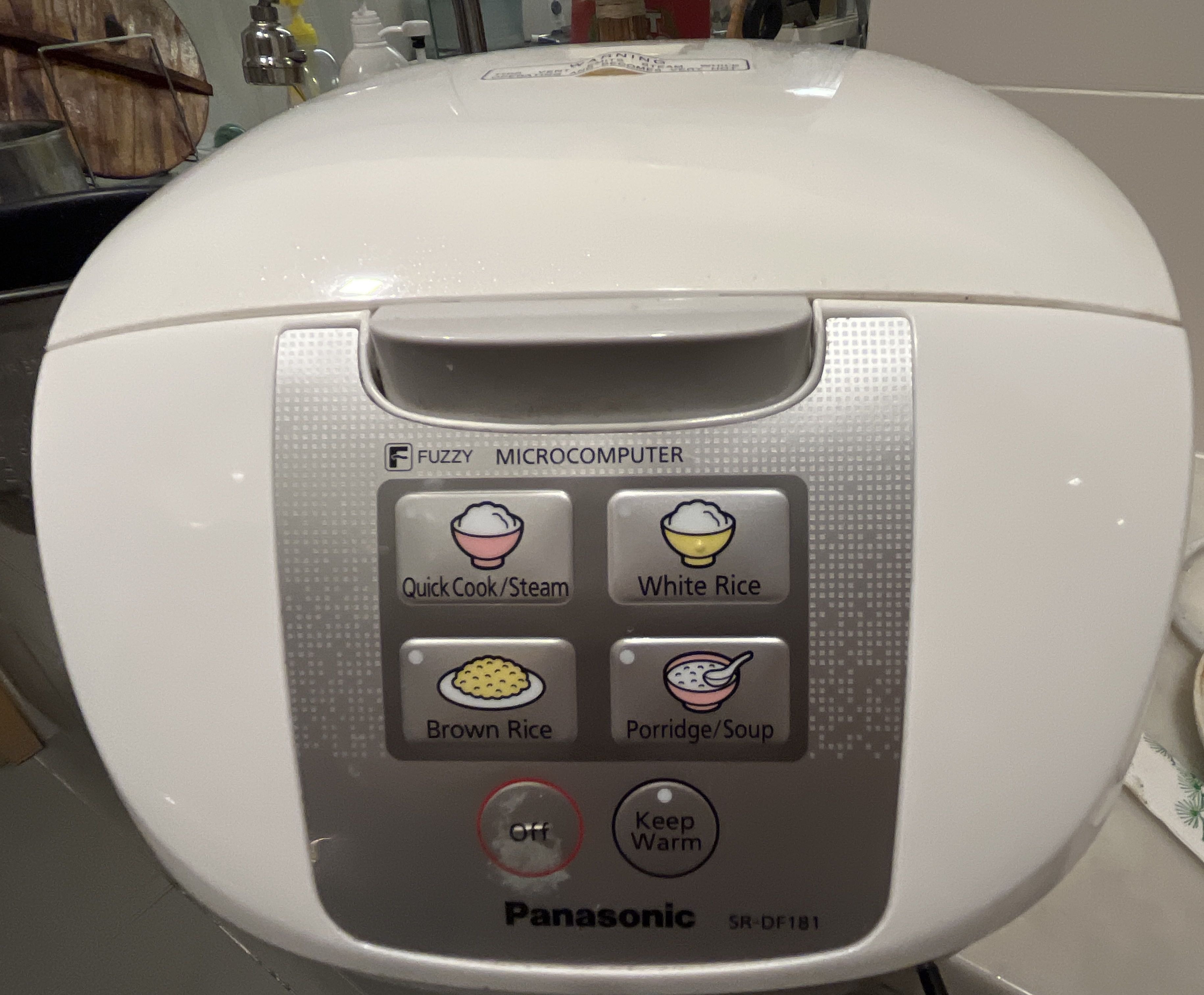 Panasonic SRDF181WSH Rice Cooker, 1.8L, 5.7kg, White, TV & Home