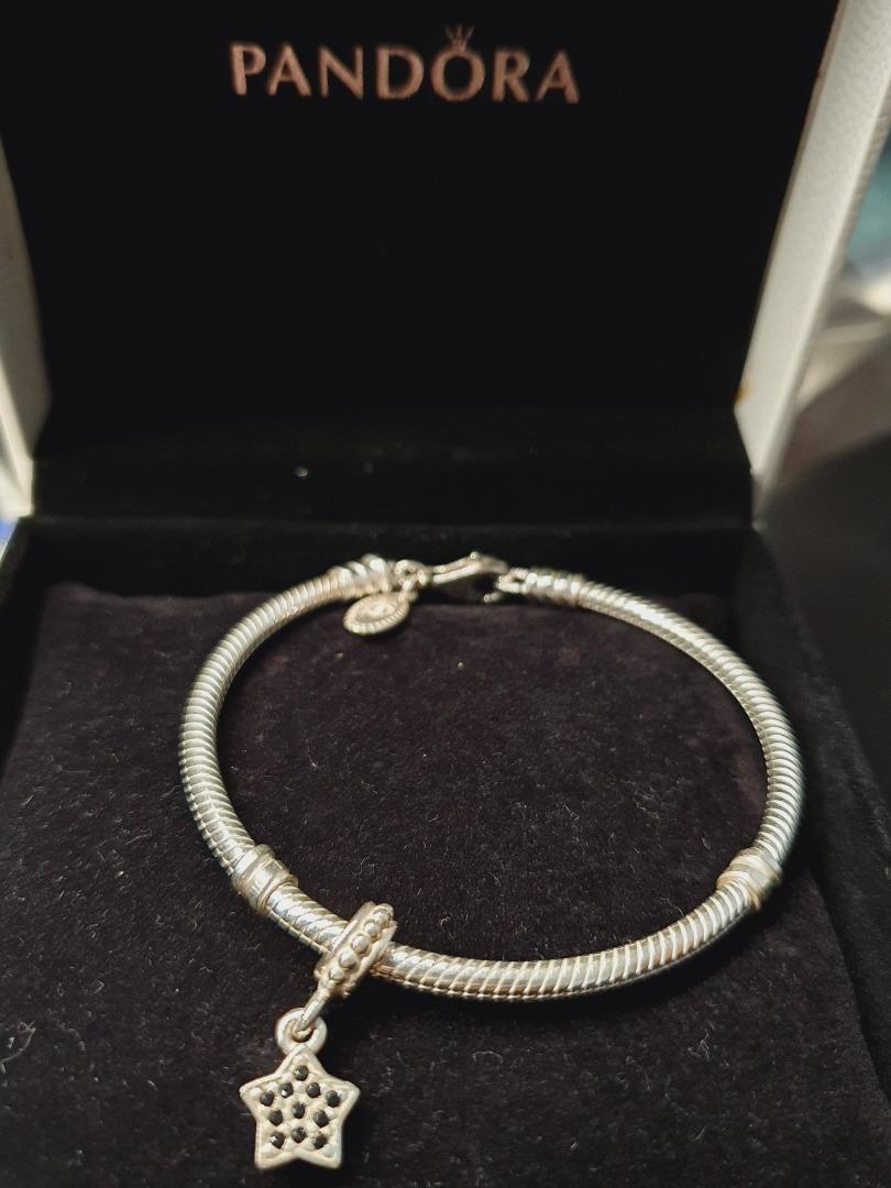 Pandora silver charm bracelet with lobster clasp discount