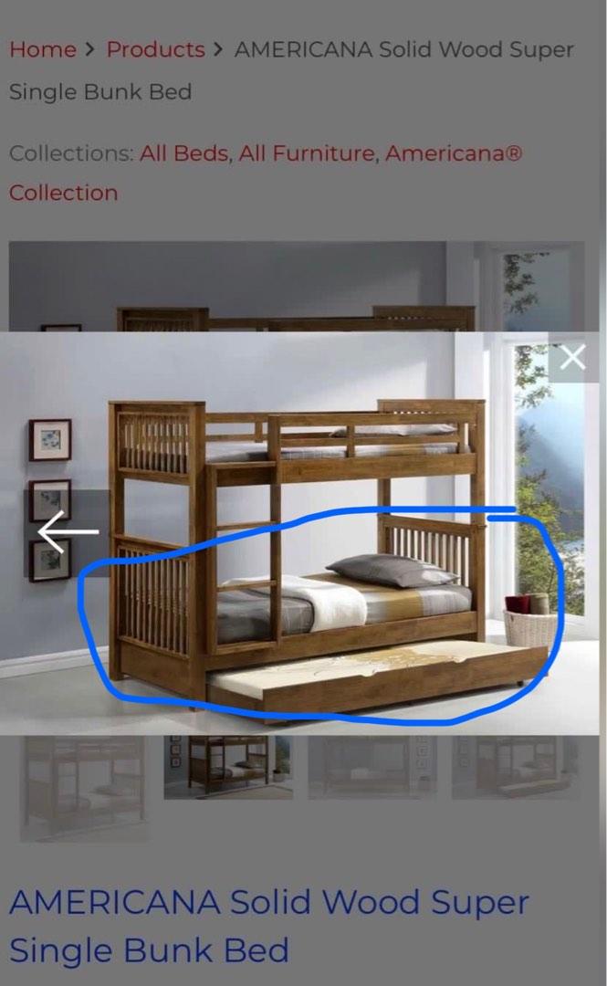 Picket & rail Americana solid wood super single bed plus bottom pull ...