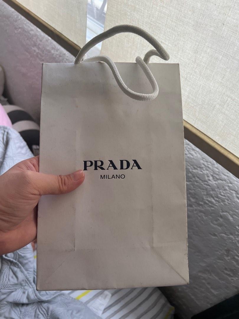 Prada small paper bag, Luxury, Bags & Wallets on Carousell
