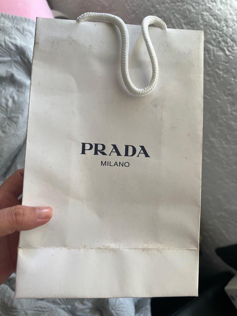 Prada small paper bag, Luxury, Bags & Wallets on Carousell