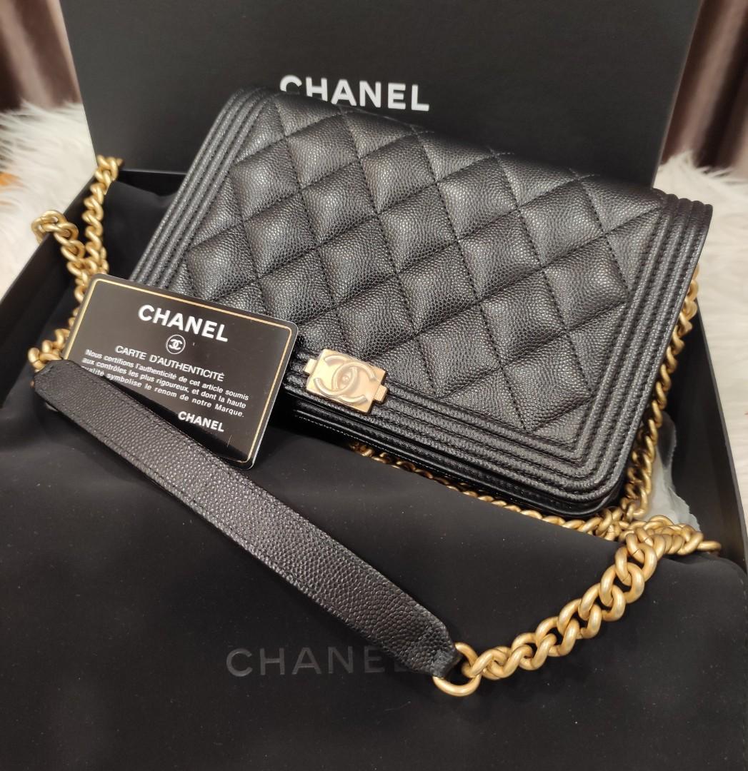 Preloved Chanel Boy Wallet On Chain Caviar, Luxury, Bags & Wallets