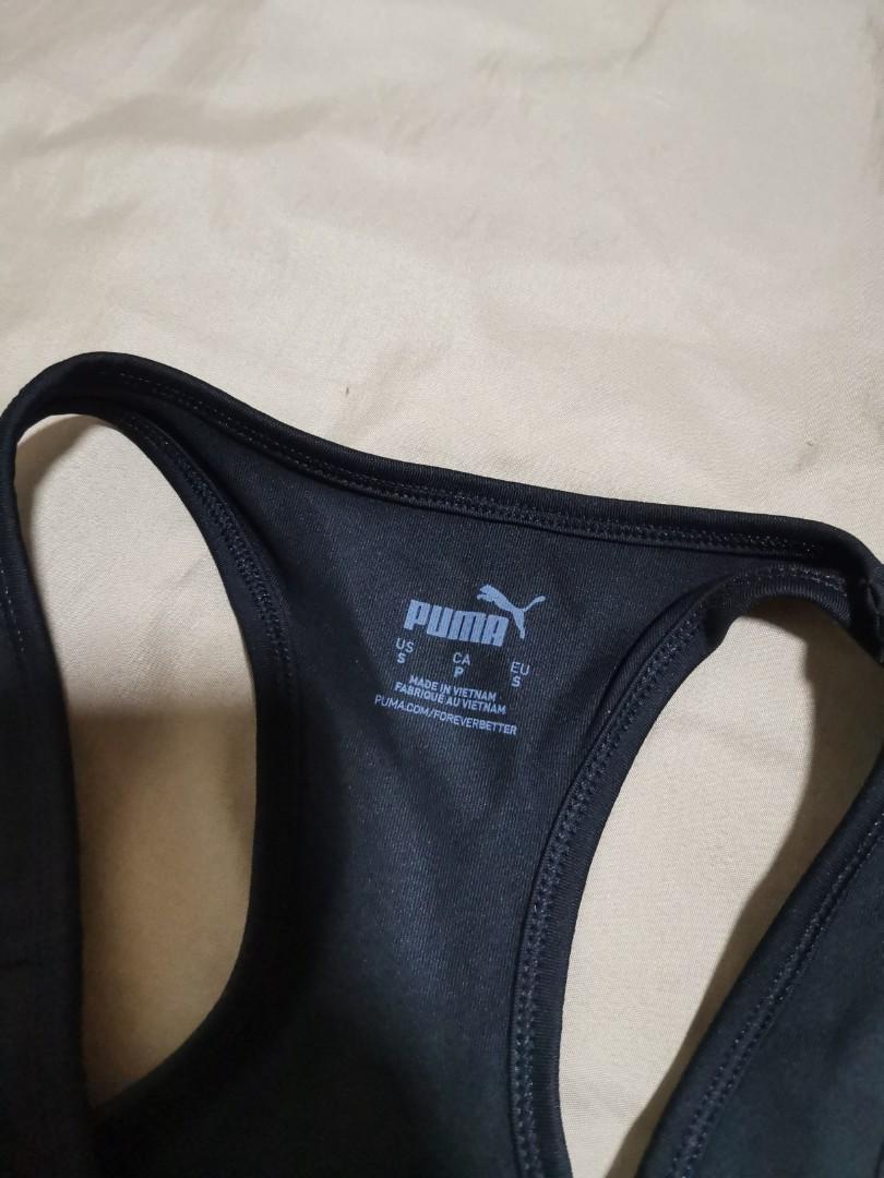 Puma BlackPeach Pearl Cat Sports Bra, Women's Fashion, Activewear on