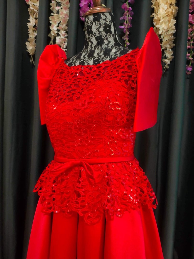 Filipiniana dress red deals