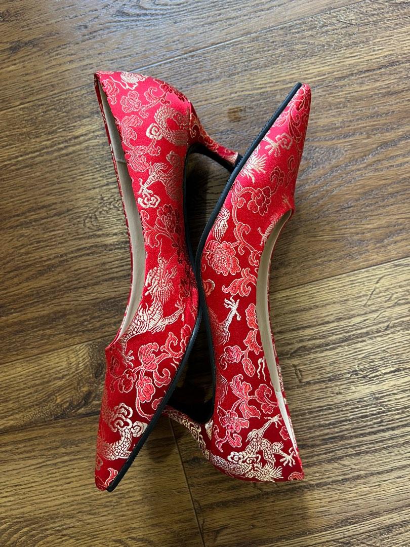 Red on sale wedding heels